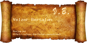Velzer Bertalan névjegykártya